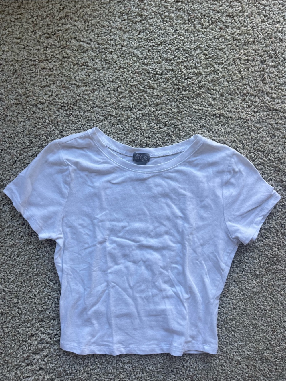 Tilly's Cotton Short Sleeve Crewneck Crop Top